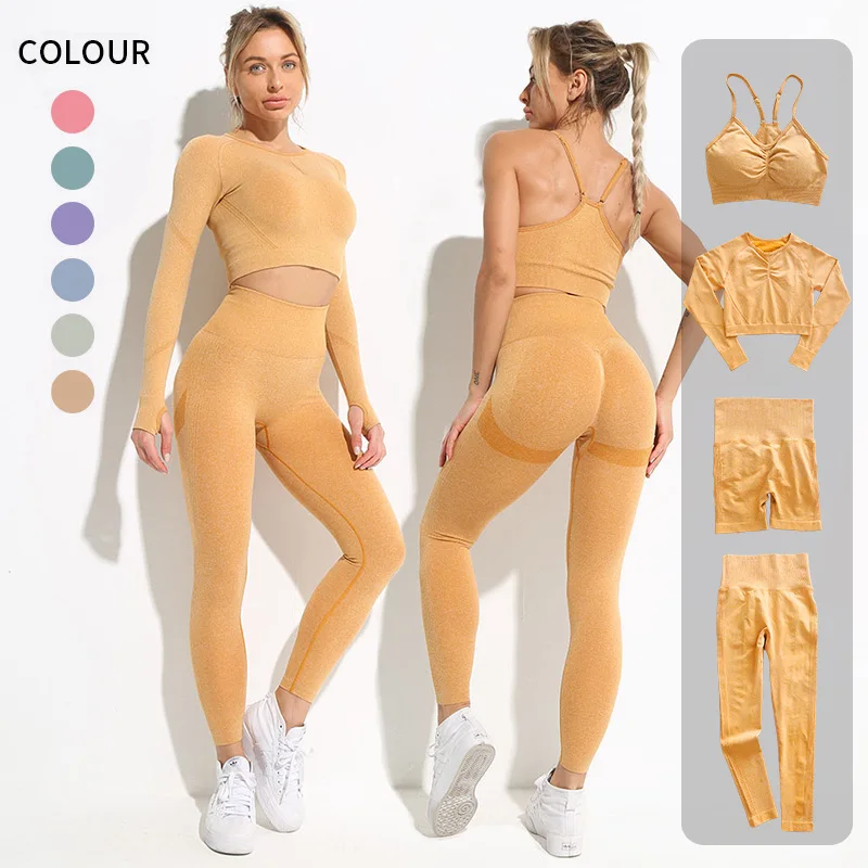 Wholesale Bra Tops Shorts & Leggings Set Yoga Four-piece Set Solid Butt-lift Sports Wear Yoga Breathable for Women Workout Wear
Wholesale Bra Tops Shorts & Leggings Set Yoga Four-piece Set Solid Butt-lift Sports Wear Yoga Breathable for Women Workout Wear