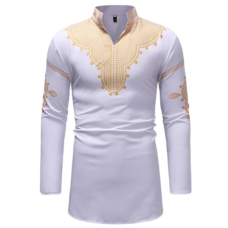 Stocklot men polyester print african shirts long sleeve hot stamping dashiki shirts, Customers' requirements
Stocklot men polyester print african shirts long sleeve hot stamping dashiki shirts, Customers' requirements
