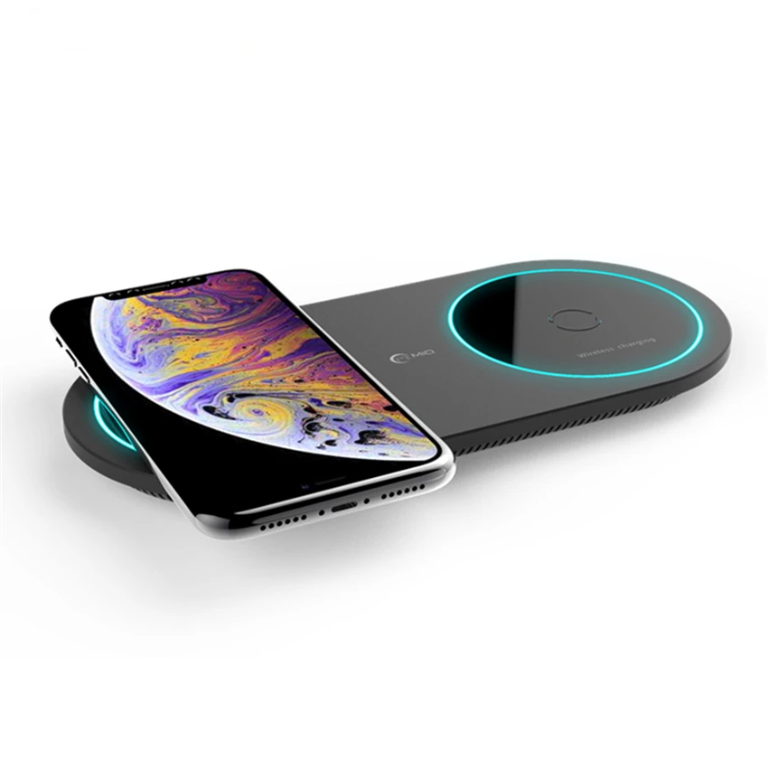 MIQ 2in 1 Custom Logo Portable LED Fast Charger Wireless Charger For 2 phones 
MIQ 2in 1 Custom Logo Portable LED Fast Charger Wireless Charger For 2 phones