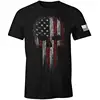 OEM USA Military American Skull Flag Patriotic Cotton Men's T Shirt