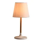 ins fashion home deco table side simple textile wood base table lamp