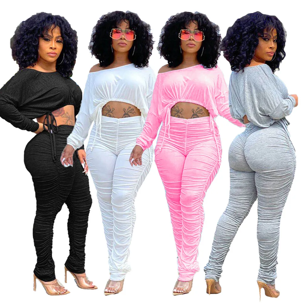 Summer women fashion stack plicated bell-bottom Tracksuit Sweatshirt + Pants Sweat two-piece suits style drawstring lady suit, Pure color
Summer women fashion stack plicated bell-bottom Tracksuit Sweatshirt + Pants Sweat two-piece suits style drawstring lady suit, Pure color