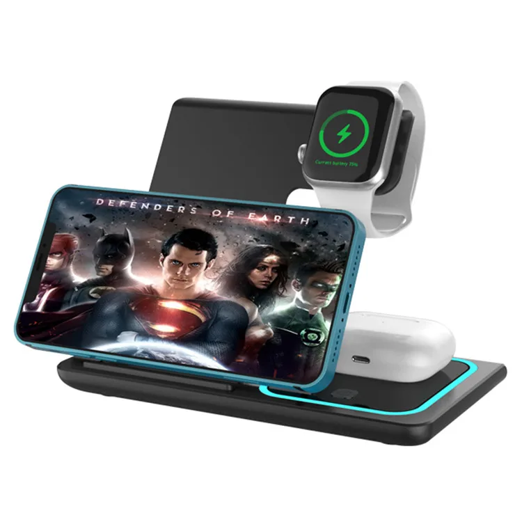 Portable Universal Desk 15W Mobile Phone Wireless Charging Pad Stand 3 in 1 Wireless Charger Station 
Portable Universal Desk 15W Mobile Phone Wireless Charging Pad Stand 3 in 1 Wireless Charger Station