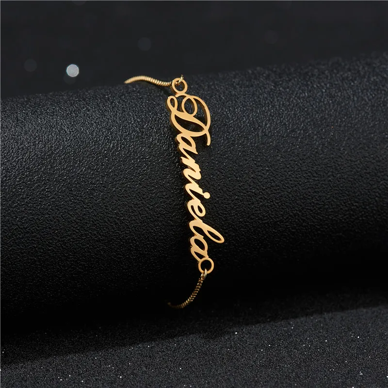 Trendy Women Jewelry Adjustable Chains Stainless Steel Gold Plated Custom Name Bracelet
Trendy Women Jewelry Adjustable Chains Stainless Steel Gold Plated Custom Name Bracelet