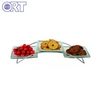 Tray buffet snack plates transparent glass dinner dinnerware