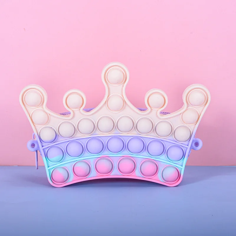 Wholesale Mini Rainbow crown Cute Cartoon Zipper Small Kids Fidget toy Shoulder Bag Handbag Push Silicone Pop It Coin Purses, 11 colors
Wholesale Mini Rainbow crown Cute Cartoon Zipper Small Kids Fidget toy Shoulder Bag Handbag Push Silicone Pop It Coin Purses, 11 colors