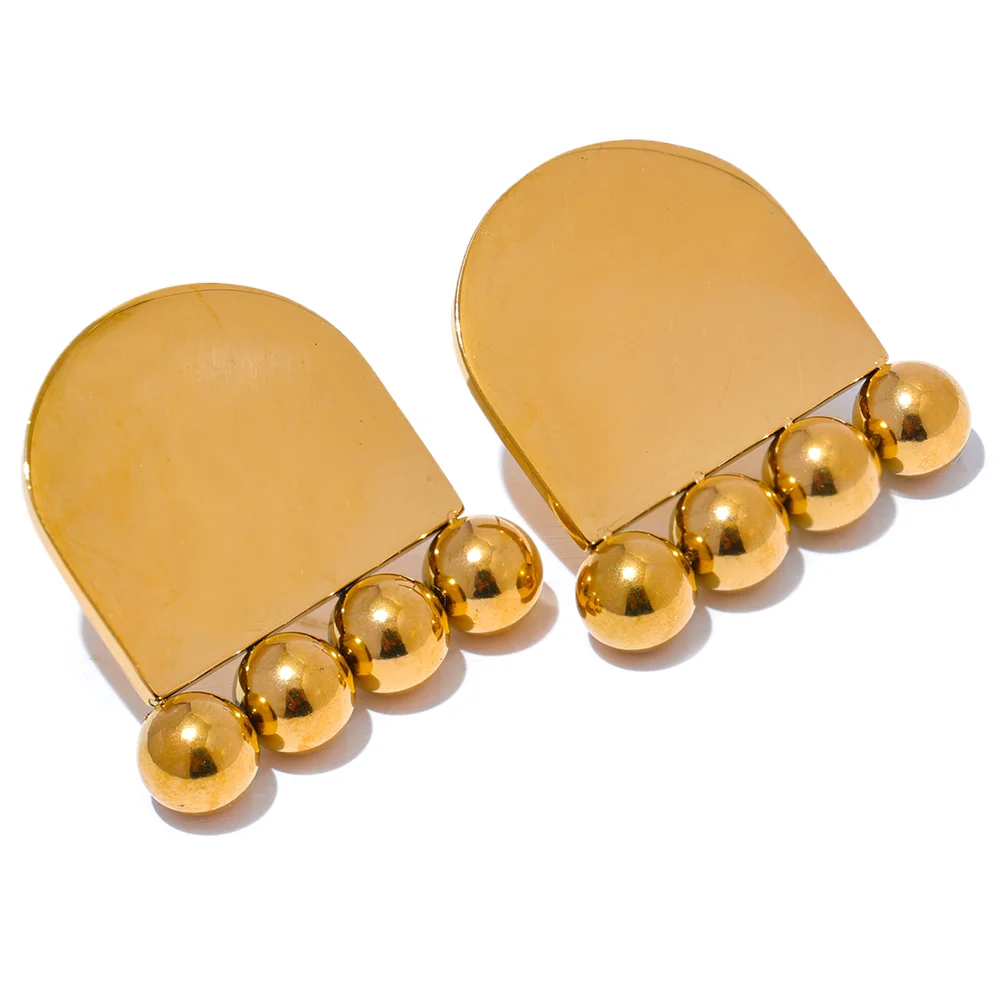 JINYOU 2687 Personalized Stainless Steel Geometric Beads Stud Earrings Gold Silver Color Smooth Metla Popular Jewelry Waterproof
JINYOU 2687 Personalized Stainless Steel Geometric Beads Stud Earrings Gold Silver Color Smooth Metla Popular Jewelry Waterproof
