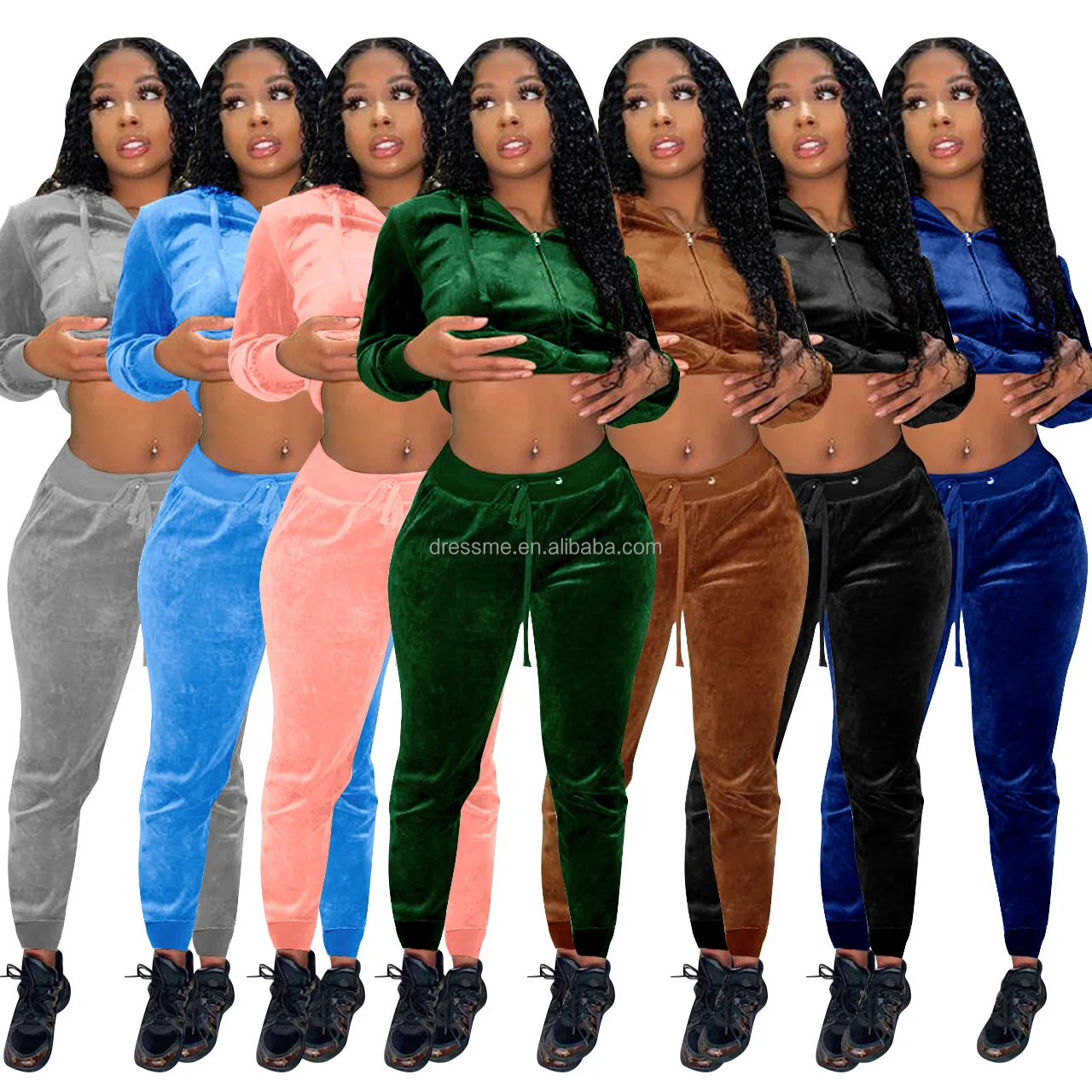 MT16-950 Women Set New Year Autumn Hooded Zip Long Sleeve Sexy Short Crop Tops And Pants Set Velvet Fabric 2 Piece Suit
MT16-950 Women Set New Year Autumn Hooded Zip Long Sleeve Sexy Short Crop Tops And Pants Set Velvet Fabric 2 Piece Suit