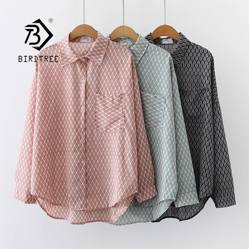 Chiffon Geometry Shirts 2020 Autumn Woman Turn-down Collar Casual Pocket Tops Long Sleeve Single-Breasted Blouses T09722R, 3 colour
Chiffon Geometry Shirts 2020 Autumn Woman Turn-down Collar Casual Pocket Tops Long Sleeve Single-Breasted Blouses T09722R, 3 colour