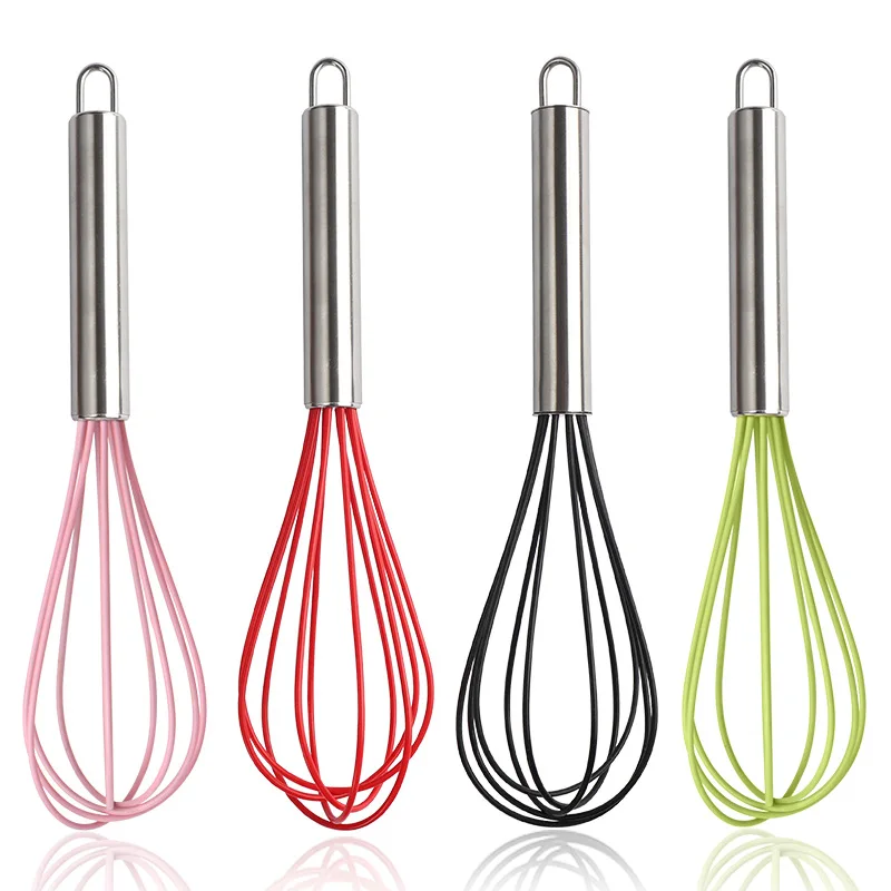 Hot sale 10 inch Hand Whisk Mixer Food Grade Silicone Egg Whisk Baking Beaters Kitchen Cooking Tool, Customized
Hot sale 10 inch Hand Whisk Mixer Food Grade Silicone Egg Whisk Baking Beaters Kitchen Cooking Tool, Customized