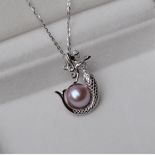 Natural fresh water flawless Pearl Pendant 925 Sterling Silver personalized fashion Mermaid Necklace, White
Natural fresh water flawless Pearl Pendant 925 Sterling Silver personalized fashion Mermaid Necklace, White