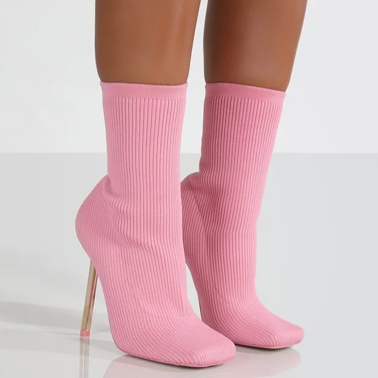 2021 Sexy Sock Boots Fashion Square Toe Knitting Stretch Boots High Heels Shoes For Women Autumn Winter Ankle Boots, Green black pink beige
2021 Sexy Sock Boots Fashion Square Toe Knitting Stretch Boots High Heels Shoes For Women Autumn Winter Ankle Boots, Green black pink beige