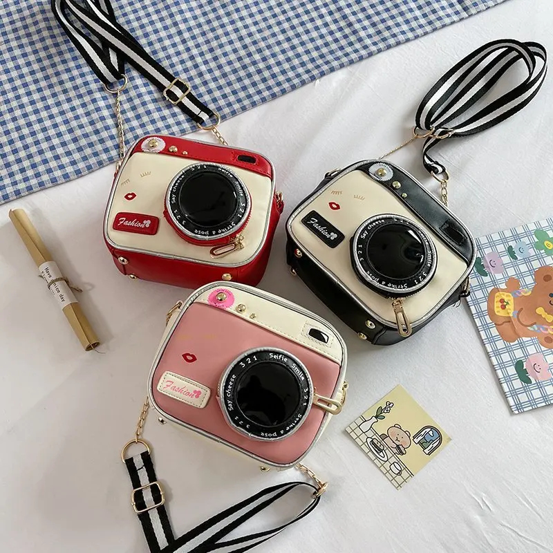 Personality Camera Shape One Shoulder Messenger Coin Purse Girl Small Backpack Phone Handbag/, As picture 
Personality Camera Shape One Shoulder Messenger Coin Purse Girl Small Backpack Phone Handbag/, As picture