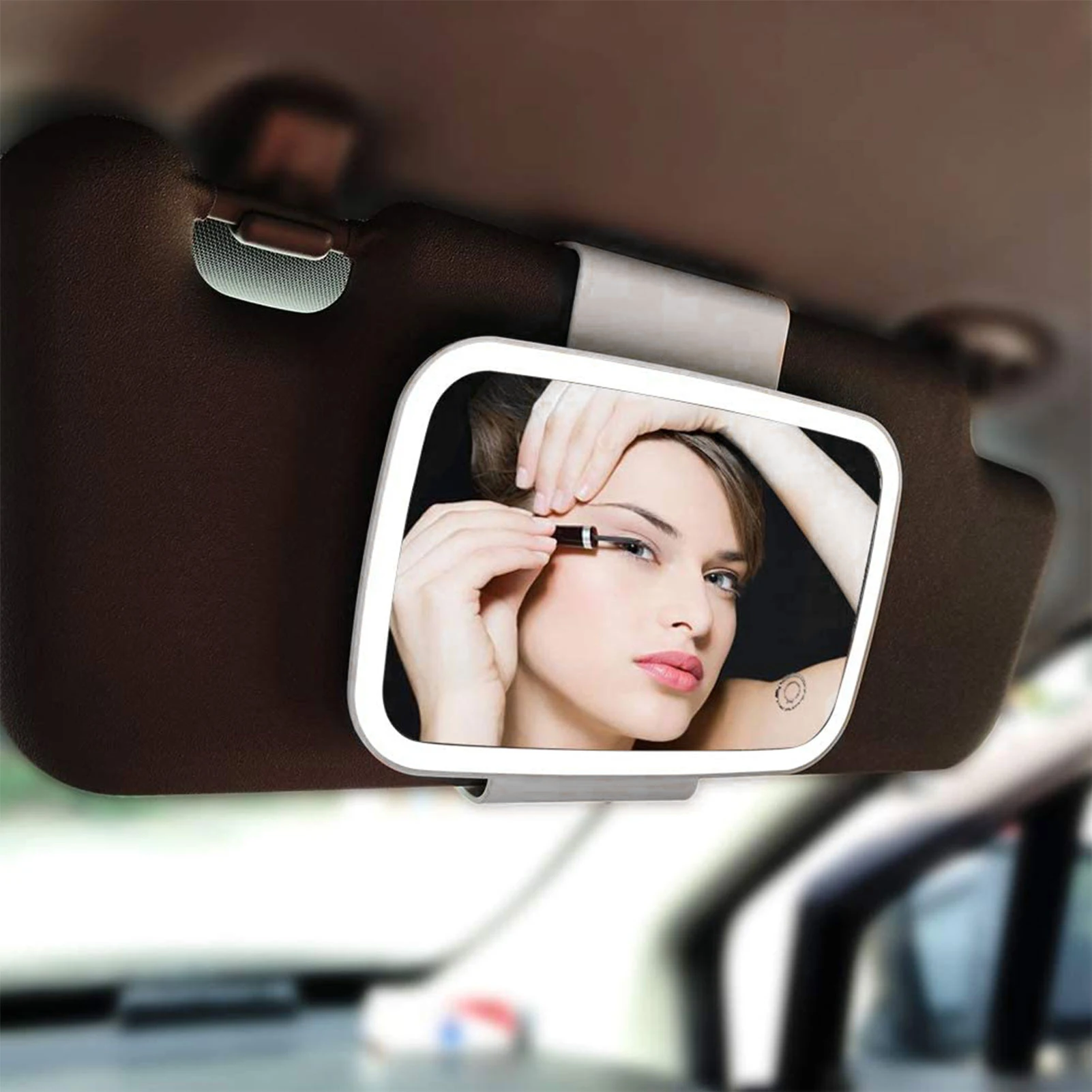 Car Visor Mirror Auto Makeup Mirror with LED Light Built-in battery for universal mirror with finger touch switch
Car Visor Mirror Auto Makeup Mirror with LED Light Built-in battery for universal mirror with finger touch switch