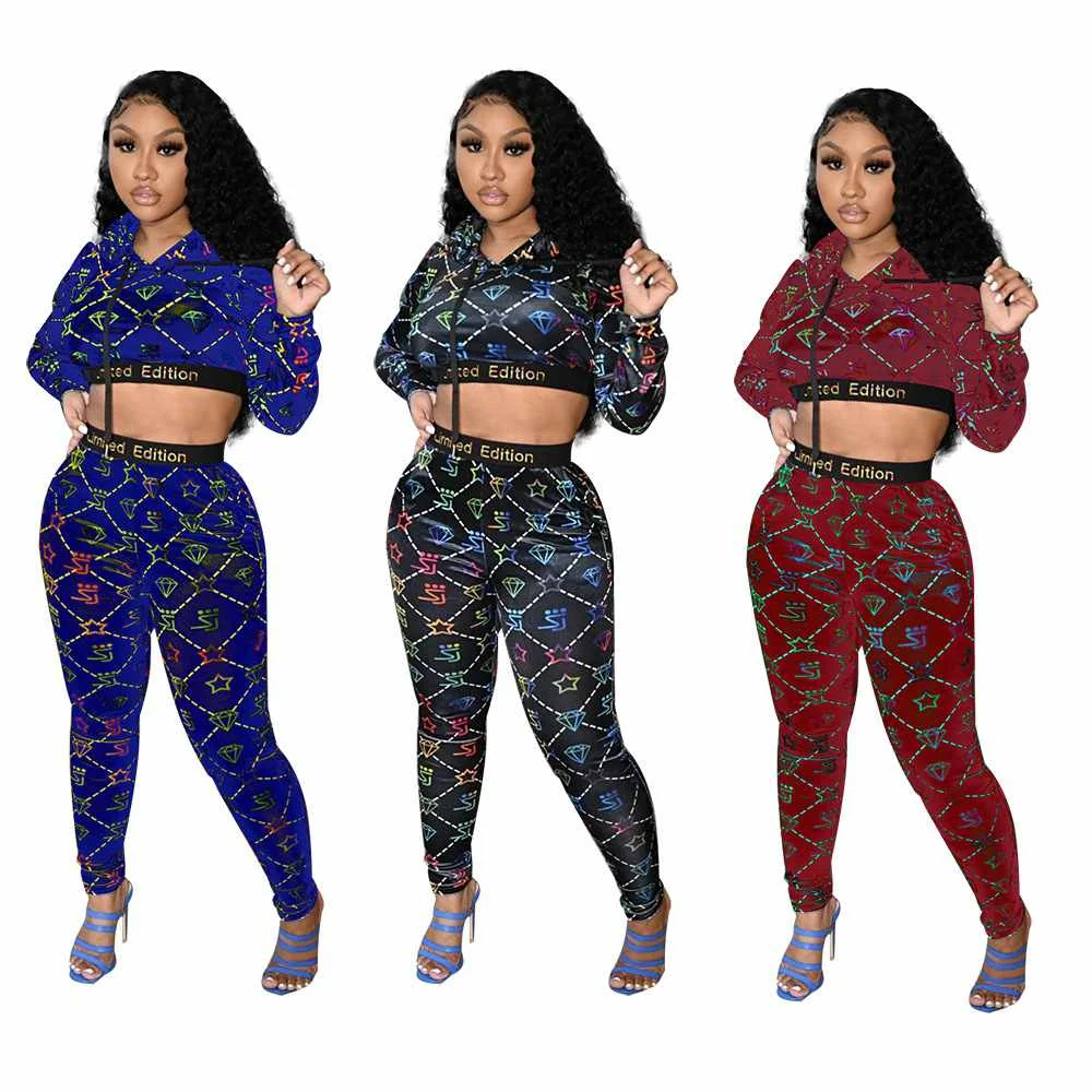 Trending women clothing 2021 retro print long-sleeved hooded short sweater 2 pieces outfits, Picture
Trending women clothing 2021 retro print long-sleeved hooded short sweater 2 pieces outfits, Picture