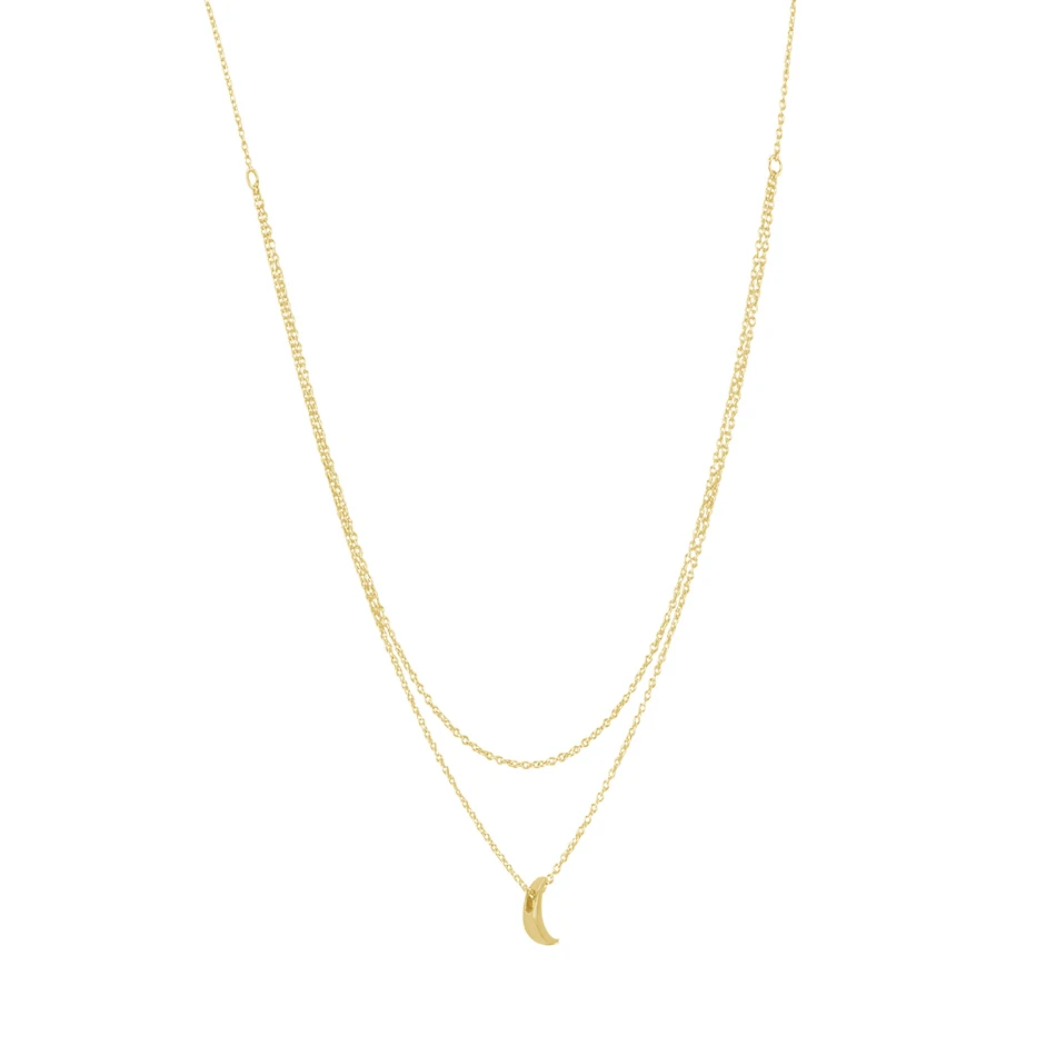 Trendy Band Brass Necklace Wholesale 18K gold Plated Layered Moon Necklace For Women
Trendy Band Brass Necklace Wholesale 18K gold Plated Layered Moon Necklace For Women