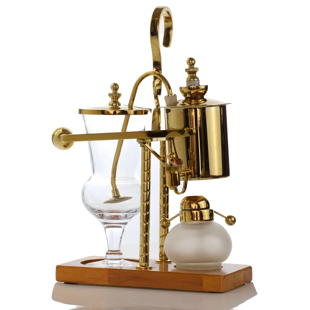 Do Ecocoffee Stainless Steel pillar Glass Syphon Coffee Maker luxury belgian belgium Royal Balance syphon BB3A, Gold/ silver
Do Ecocoffee Stainless Steel pillar Glass Syphon Coffee Maker luxury belgian belgium Royal Balance syphon BB3A, Gold/ silver
