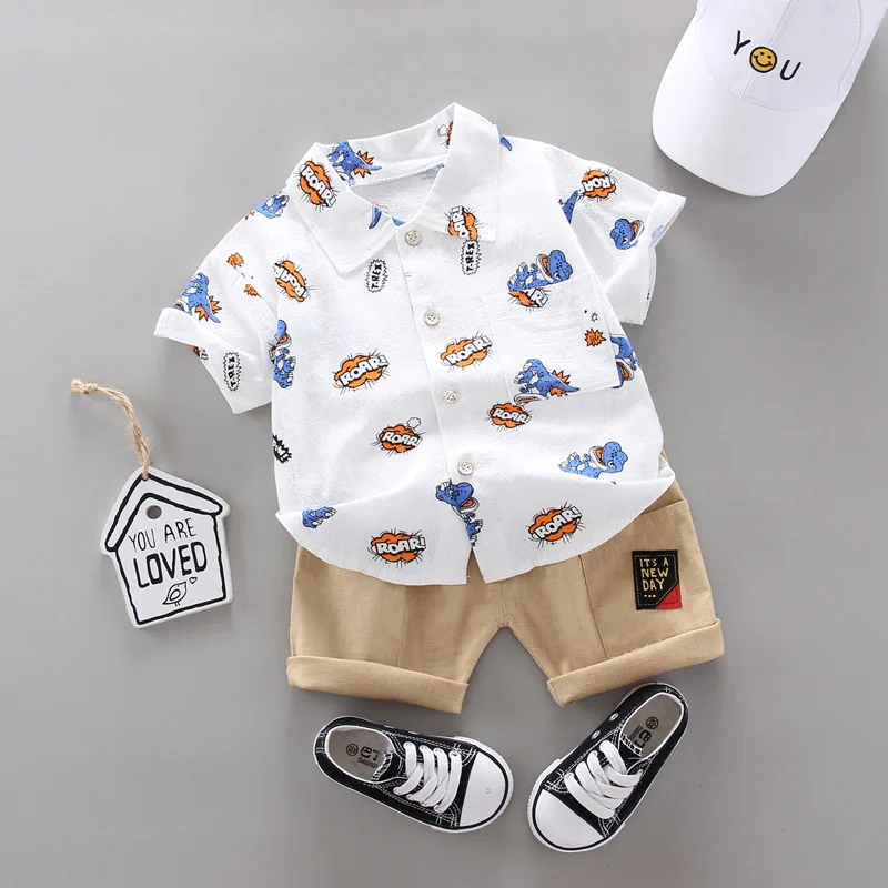 Summer Boys Fashion Cartoon Dinosaur Printed Short-sleeved Shirts Kids Casual Children's Clothing Wholesale Kids Apparel
Summer Boys Fashion Cartoon Dinosaur Printed Short-sleeved Shirts Kids Casual Children's Clothing Wholesale Kids Apparel