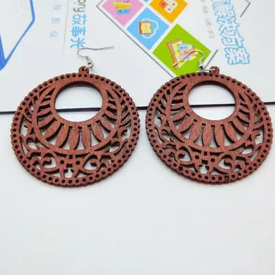 Wholesale Brown Engraved Design Circle Wooden Earrings Retro Hollow Carved Round Wooden Earrings for Women Jewelry Gift, Picture shows/custom color
Wholesale Brown Engraved Design Circle Wooden Earrings Retro Hollow Carved Round Wooden Earrings for Women Jewelry Gift, Picture shows/custom color