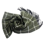 Army Green Check Pattern Wool Scarf Winter Warm New Pure Color Scarf