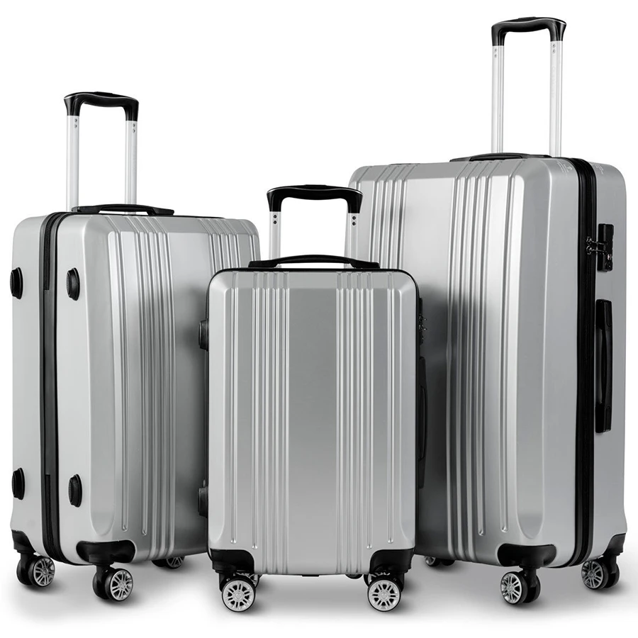 Best selling striped suitcase 3sets Rotate 360 degrees 4 wheel luggage ABS PC Travel Bags Trolley Suitcase, Gray,black,blue,silver,red
Best selling striped suitcase 3sets Rotate 360 degrees 4 wheel luggage ABS PC Travel Bags Trolley Suitcase, Gray,black,blue,silver,red