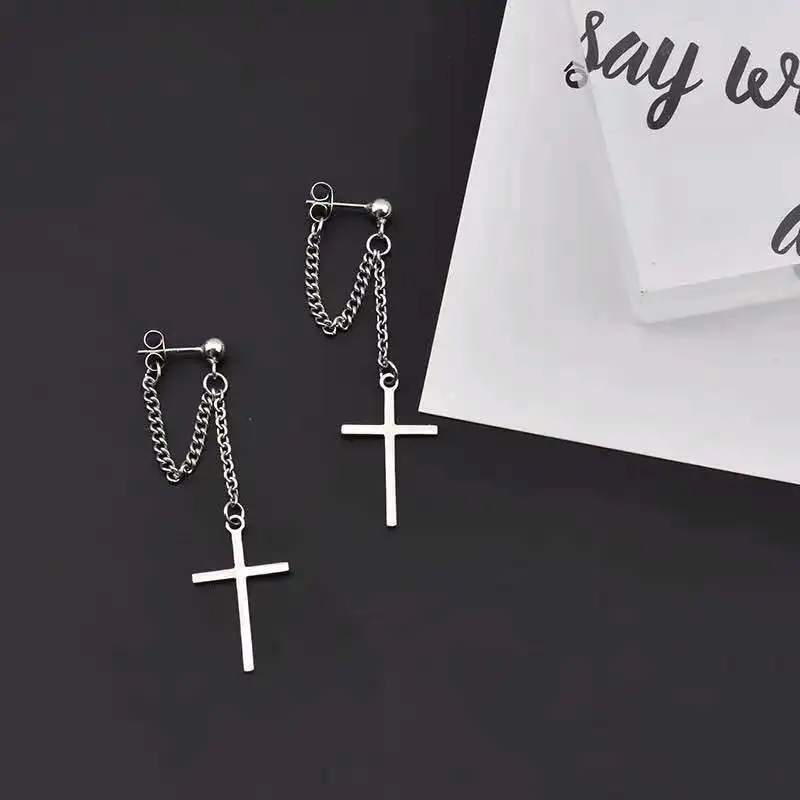 Japan and South Korea Harajuku Cool E-girl Girl Cross Chain Pendant Earrings For Women Men Bff Street Hip Hop Jewelry, Picture
Japan and South Korea Harajuku Cool E-girl Girl Cross Chain Pendant Earrings For Women Men Bff Street Hip Hop Jewelry, Picture