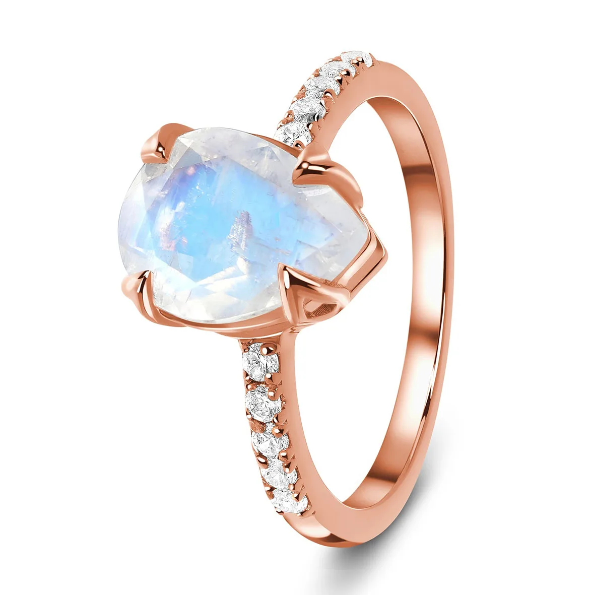 High Quality Rose Gold Color 925 Silver Jewelry Pear 5x7mm Natural Moonstone Ring Engagement Wedding Ring For Women Gift
High Quality Rose Gold Color 925 Silver Jewelry Pear 5x7mm Natural Moonstone Ring Engagement Wedding Ring For Women Gift