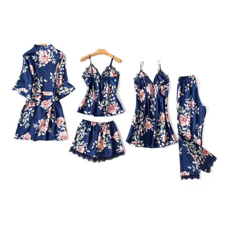 Wholesale Custom Pyjamas Set Spring Autumn Ladies Satin Silk Sleepwear Flower Print Pajamas Set For Women Robe Fille
Wholesale Custom Pyjamas Set Spring Autumn Ladies Satin Silk Sleepwear Flower Print Pajamas Set For Women Robe Fille