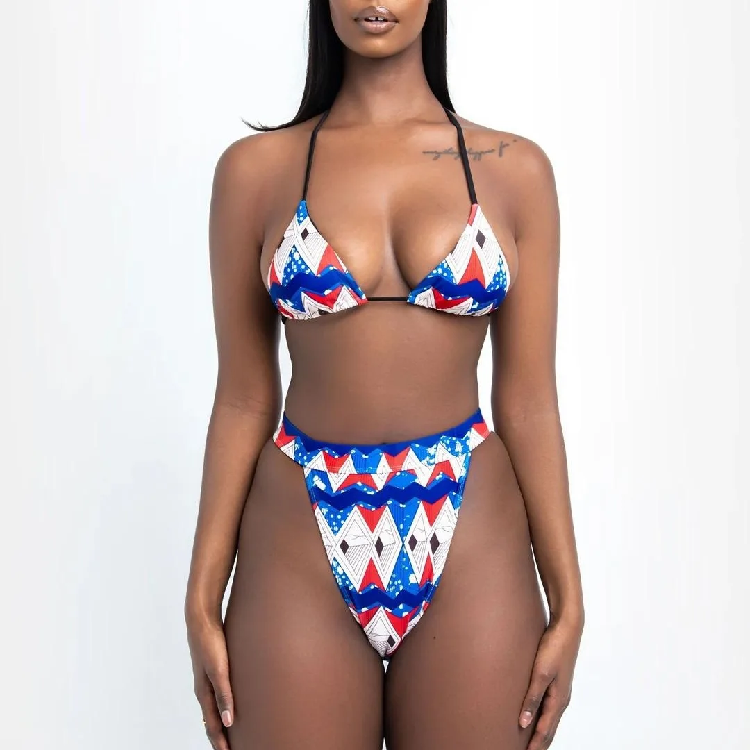 Top selling neck strap open back swimsuit high waist Plaid split swimsuit sexy print women's Two Piece Bikini Swimsuit
Top selling neck strap open back swimsuit high waist Plaid split swimsuit sexy print women's Two Piece Bikini Swimsuit