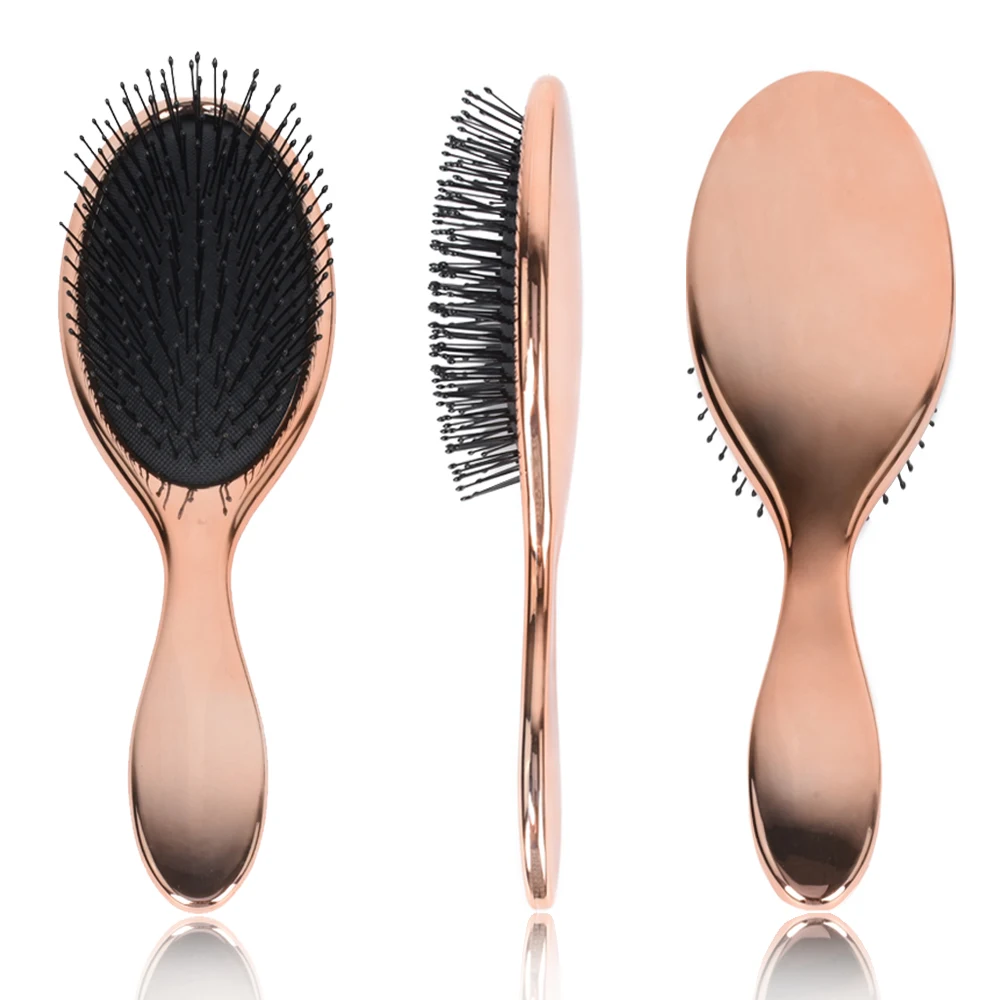 Electroplating brightening massage cushion golden hair wet hair brush, Customized color
Electroplating brightening massage cushion golden hair wet hair brush, Customized color