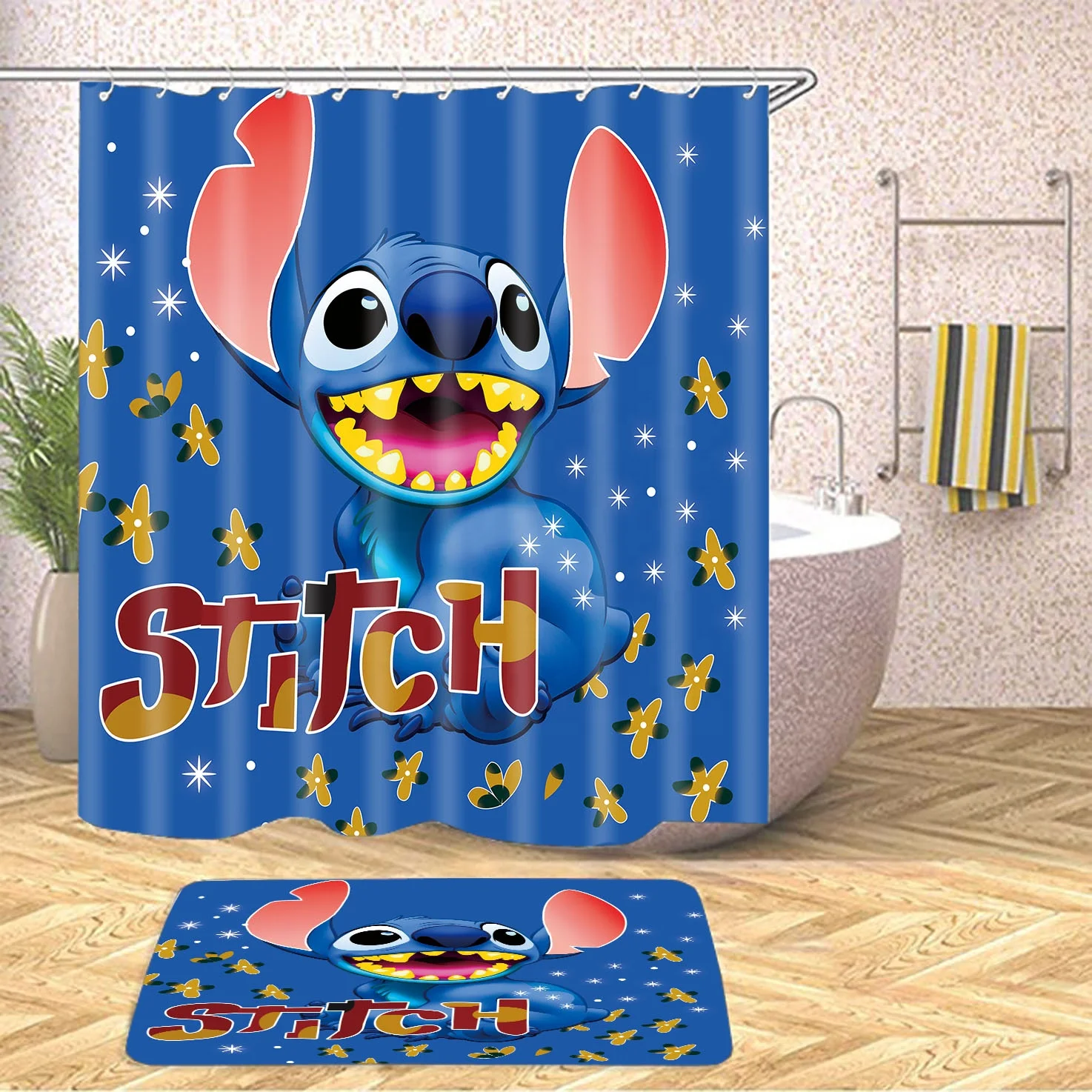 Cartoon cortinas Lilo and Stitch designers brand fashion polyester kids 3d bathroom curtains waterproof custom shower curtain, Custom-made
Cartoon cortinas Lilo and Stitch designers brand fashion polyester kids 3d bathroom curtains waterproof custom shower curtain, Custom-made