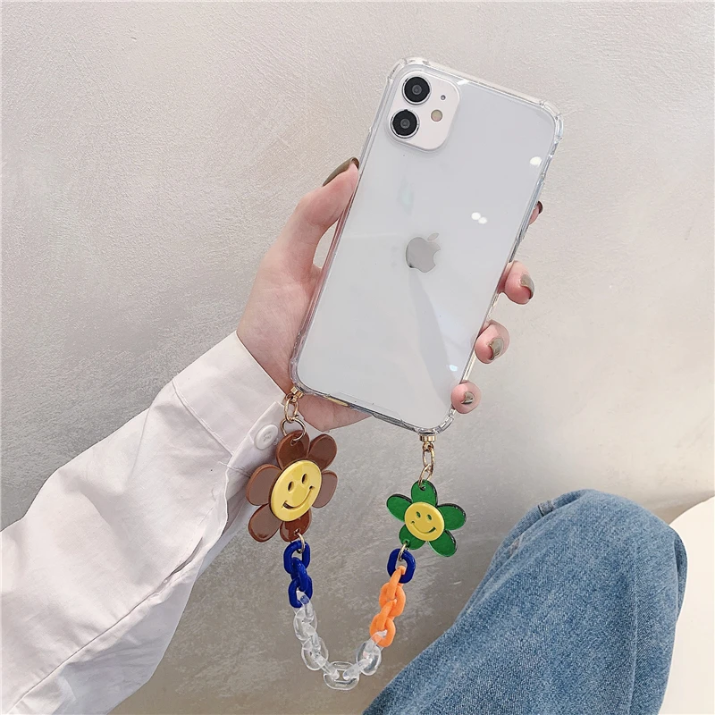 Wrist Chain Case For Samsung S20 Plus S10 S7 S8 S9 Plus Note 20 A51 A71 5G Shockproof Clear Cases Cute flower Chain Hanging Case
Wrist Chain Case For Samsung S20 Plus S10 S7 S8 S9 Plus Note 20 A51 A71 5G Shockproof Clear Cases Cute flower Chain Hanging Case