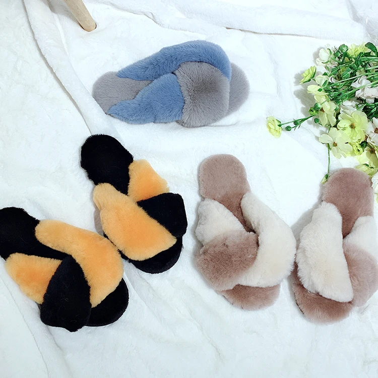 Custom Fashion Genuine Australian Sheepskin Shearling Fur Fluffy Fuzzy Cross Band Slides House Slippers for Women, Pink,black,blue or as your request
Custom Fashion Genuine Australian Sheepskin Shearling Fur Fluffy Fuzzy Cross Band Slides House Slippers for Women, Pink,black,blue or as your request