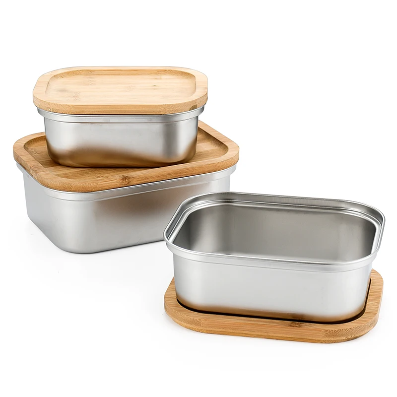 Custom 304 stainless steel lunch box with wooden cover Rectangle Environmentally friendly multi compartment airtight eco friend
Custom 304 stainless steel lunch box with wooden cover Rectangle Environmentally friendly multi compartment airtight eco friend