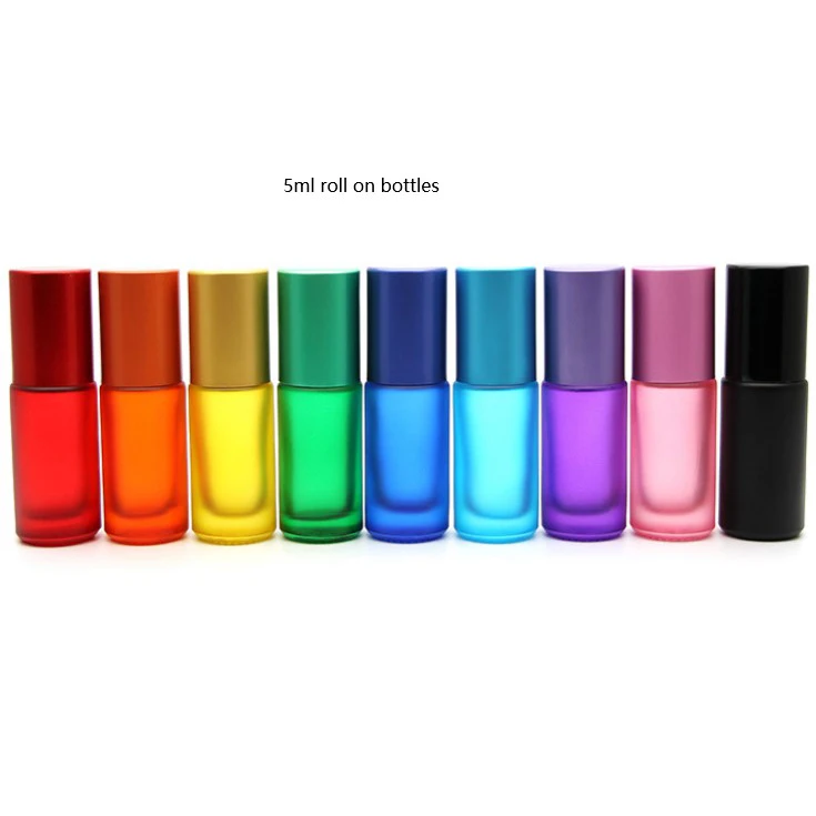 In stock 5ml 10ml roller glass bottle with rainbow color aluminium lid for essential oil packaging
In stock 5ml 10ml roller glass bottle with rainbow color aluminium lid for essential oil packaging