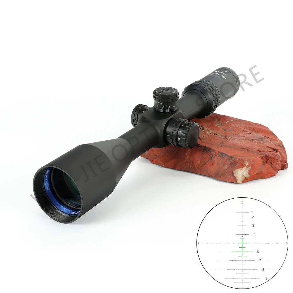 

Hot SULIKO 5-25x50 FFP Z1000 Riflescope Adjustable Green Red Dot Hunting Light Tactical Scope Reticle Optical Rifle Scope, Black