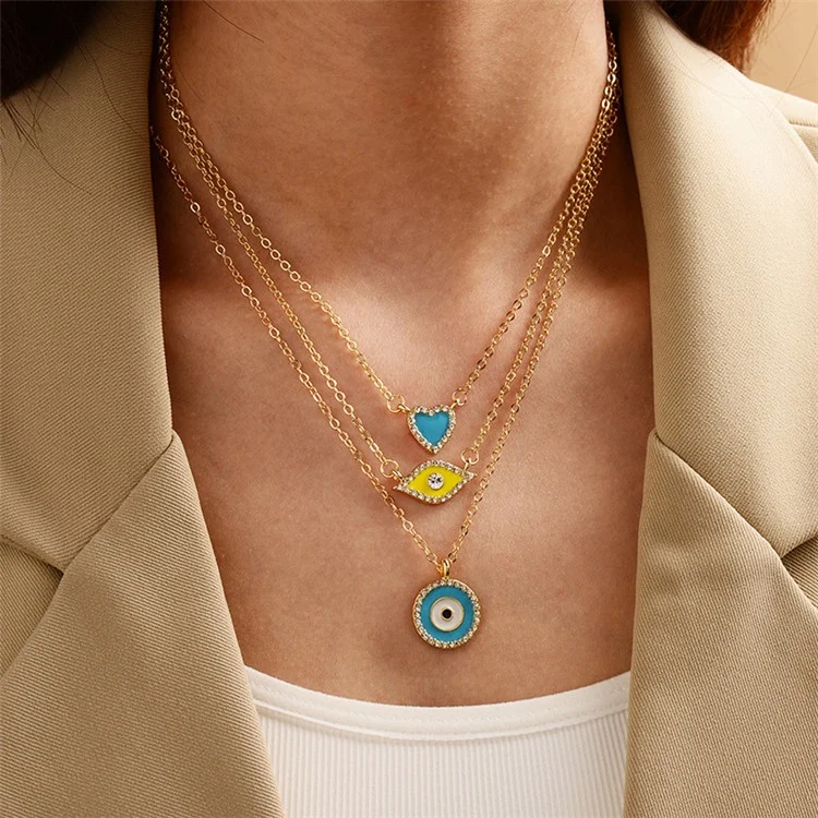 Fashionable personality blue eyes multi-layer necklace wild street style sweater chain, Picture shows
Fashionable personality blue eyes multi-layer necklace wild street style sweater chain, Picture shows