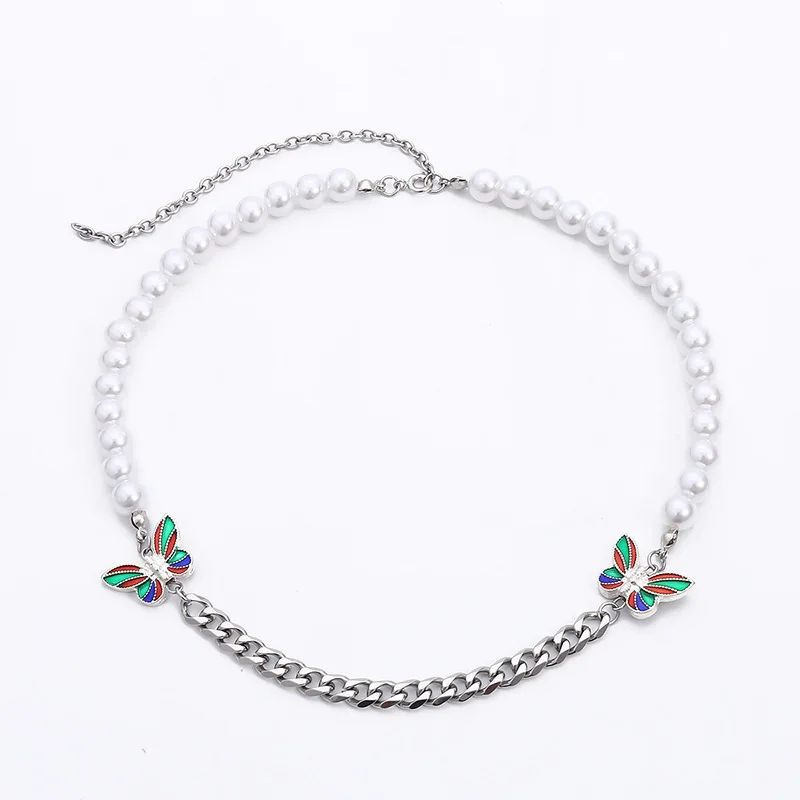 Japan Korea fashion stainless steel necklace creative splicing pearl color butterfly necklace for men and women
Japan Korea fashion stainless steel necklace creative splicing pearl color butterfly necklace for men and women