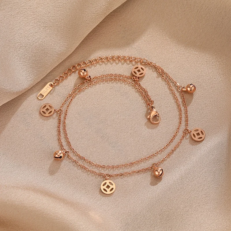 Women's Anklet Bracelet Gold Plated Foot Jewelry Personality Charm 316 Stainless Steel Butterfly Anklet, Rosegold
Women's Anklet Bracelet Gold Plated Foot Jewelry Personality Charm 316 Stainless Steel Butterfly Anklet, Rosegold