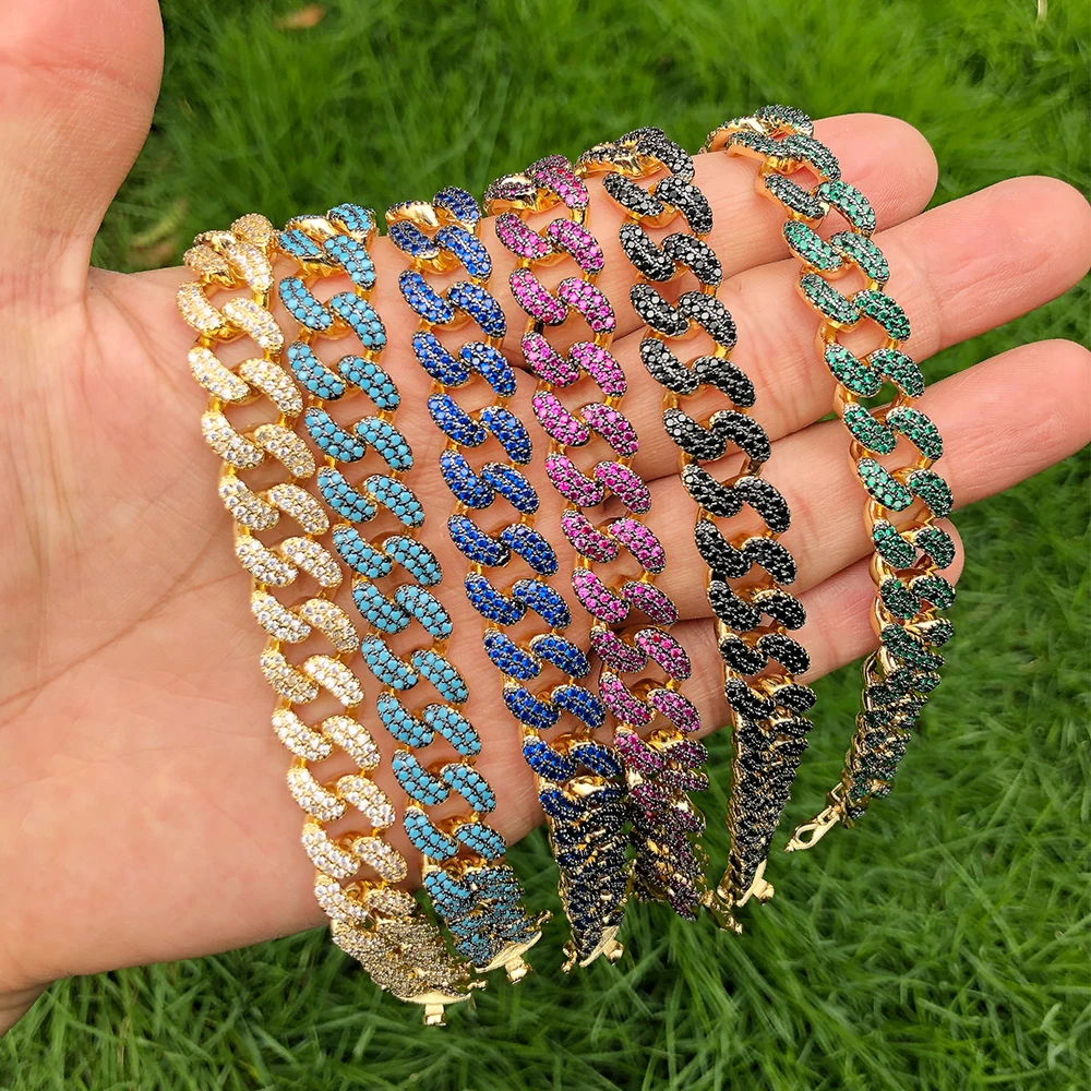 Colorful Custom charm Cuban chain Cubic zircon micro pave Stainless steel Hip-Hop tennis chain Designer charms
Colorful Custom charm Cuban chain Cubic zircon micro pave Stainless steel Hip-Hop tennis chain Designer charms