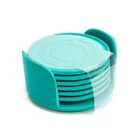 Wholesale new products round shape fancy table placemat decor OEM cheap custom coaster set cup mat with logo printed
