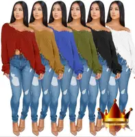 KZSC035 Autumn and winter hot big V-neck knit tassel crop top pullover women sweaters
KZSC035 Autumn and winter hot big V-neck knit tassel crop top pullover women sweaters