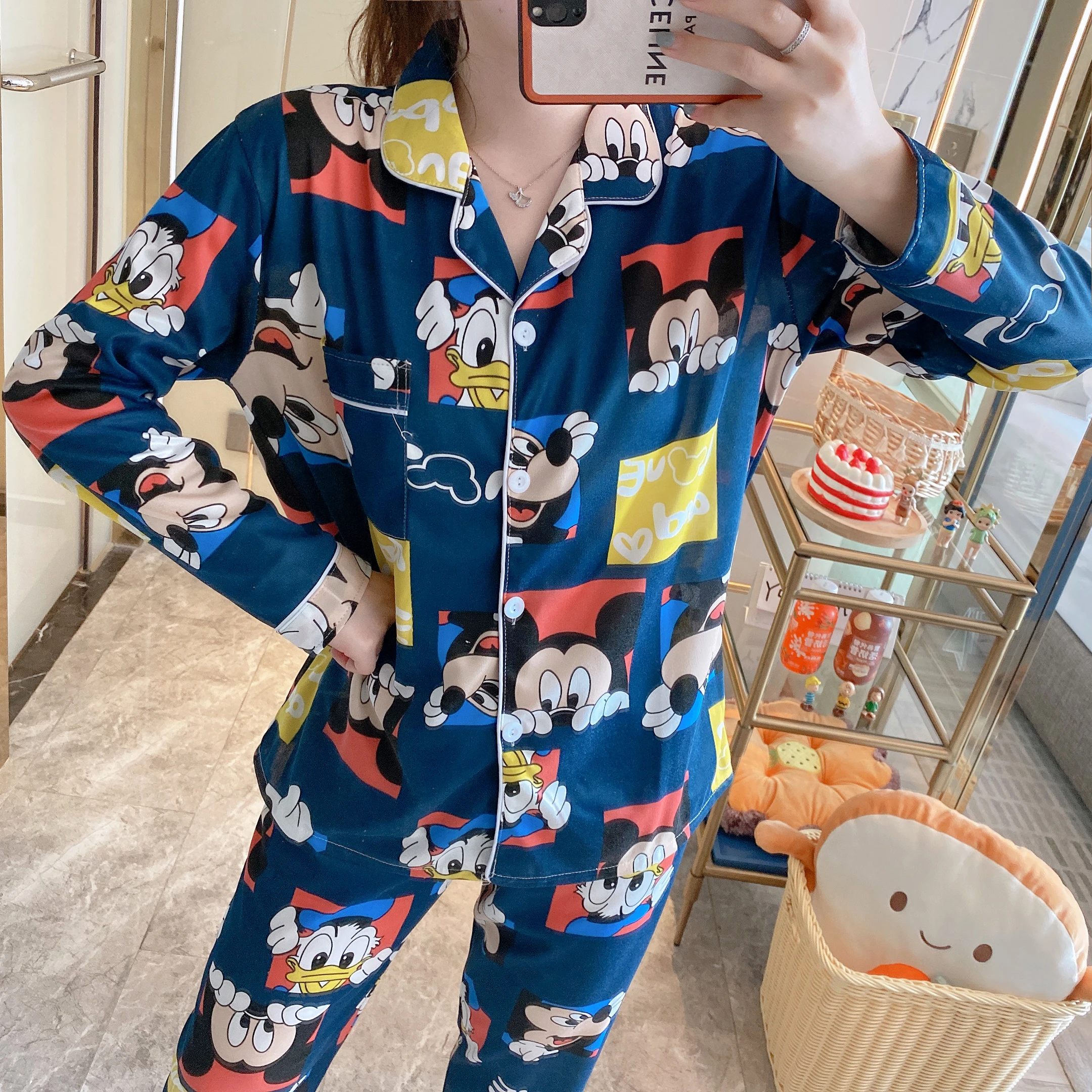 Milk Silk Pajamas Women Autumn Winter Sleepwear Long Sleeve Casual Nightwear Pyjamas Suit Loose Home Clothes Cartoons Sleep Set, Picture shows
Milk Silk Pajamas Women Autumn Winter Sleepwear Long Sleeve Casual Nightwear Pyjamas Suit Loose Home Clothes Cartoons Sleep Set, Picture shows