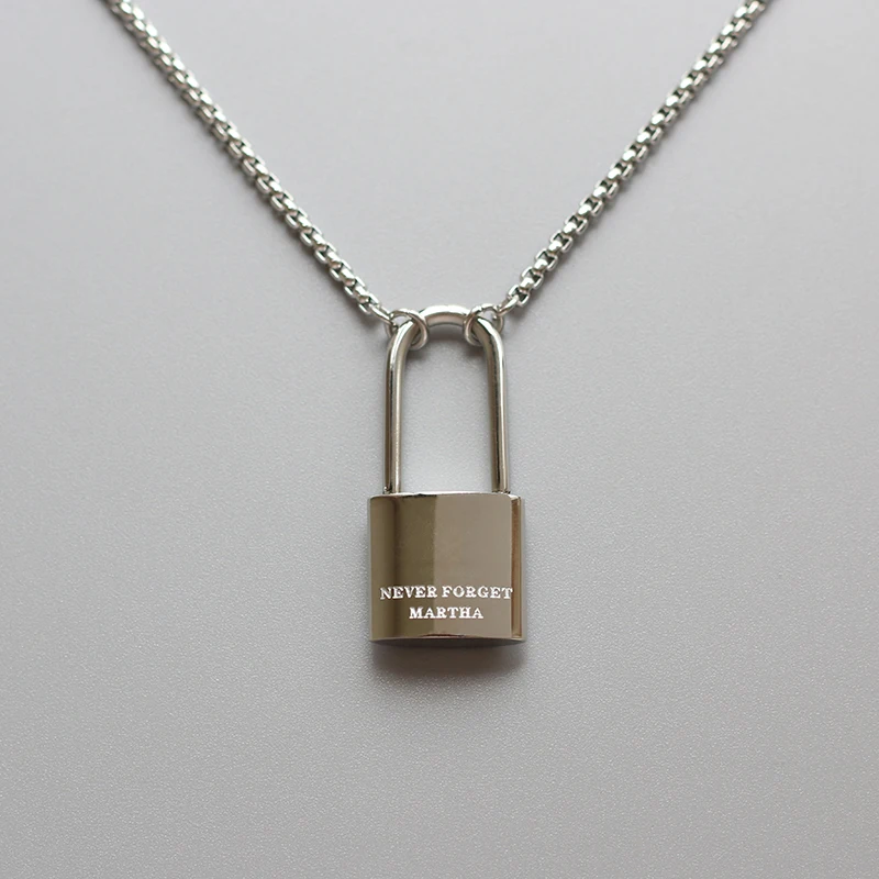 Minimalist Personalized Simple Fashion Women Stainless Steel Silver Color Custom Engrave Padlock Pendant Necklace
Minimalist Personalized Simple Fashion Women Stainless Steel Silver Color Custom Engrave Padlock Pendant Necklace