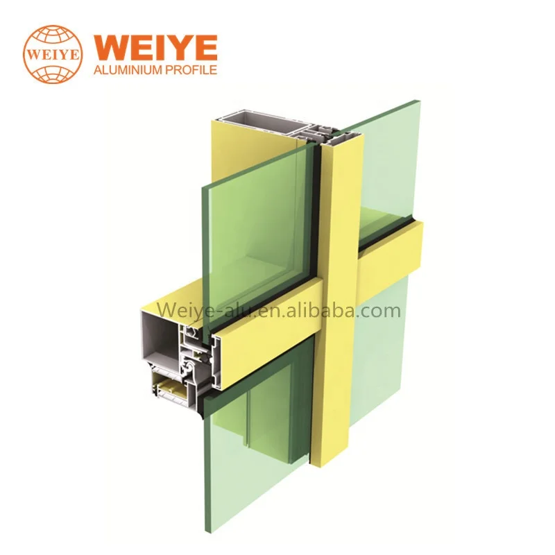 Weiye(65)130 hook-type single-glass invisible frame aluminum profile for curtain wall
