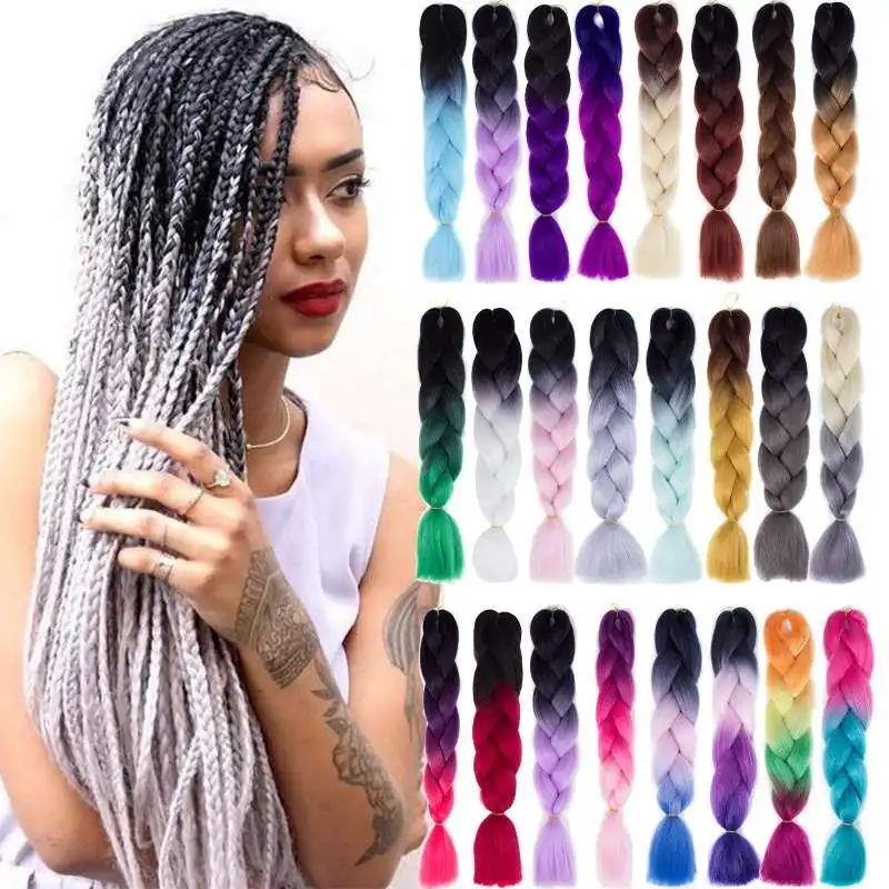 

Synthetic yaki ombre private label braiding pre stretched expression super jumbo braid crochet braids for african hair extension