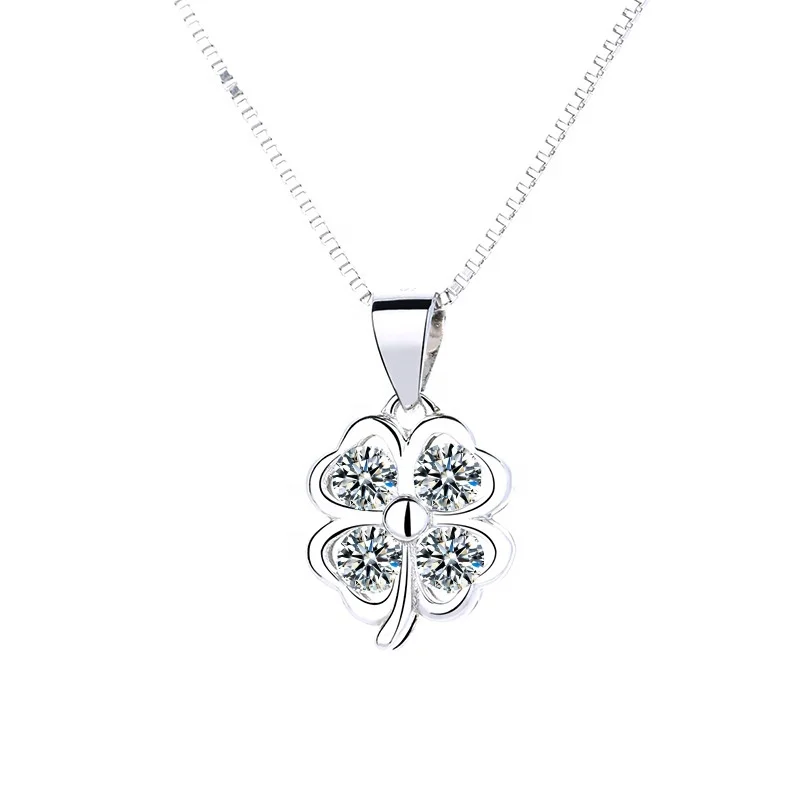 Wholesale Price Zircon Clover Pendant S925 Sterling Silver Immitation Jewellery, White
Wholesale Price Zircon Clover Pendant S925 Sterling Silver Immitation Jewellery, White