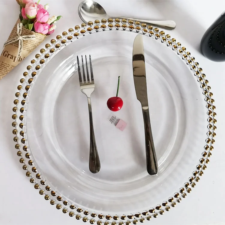 13 Inch Wedding Charger Plate Glass Beaded Charger Plate Gold Beaded Charger Plate
13 Inch Wedding Charger Plate Glass Beaded Charger Plate Gold Beaded Charger Plate