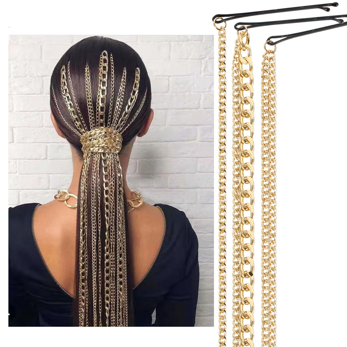 Dvacaman 2021 Fashion Wig Extension Gold Plated Chain Tassel Hair Clip Hair Accessories Chain Hair Clip Head Jewelry, As pics
Dvacaman 2021 Fashion Wig Extension Gold Plated Chain Tassel Hair Clip Hair Accessories Chain Hair Clip Head Jewelry, As pics