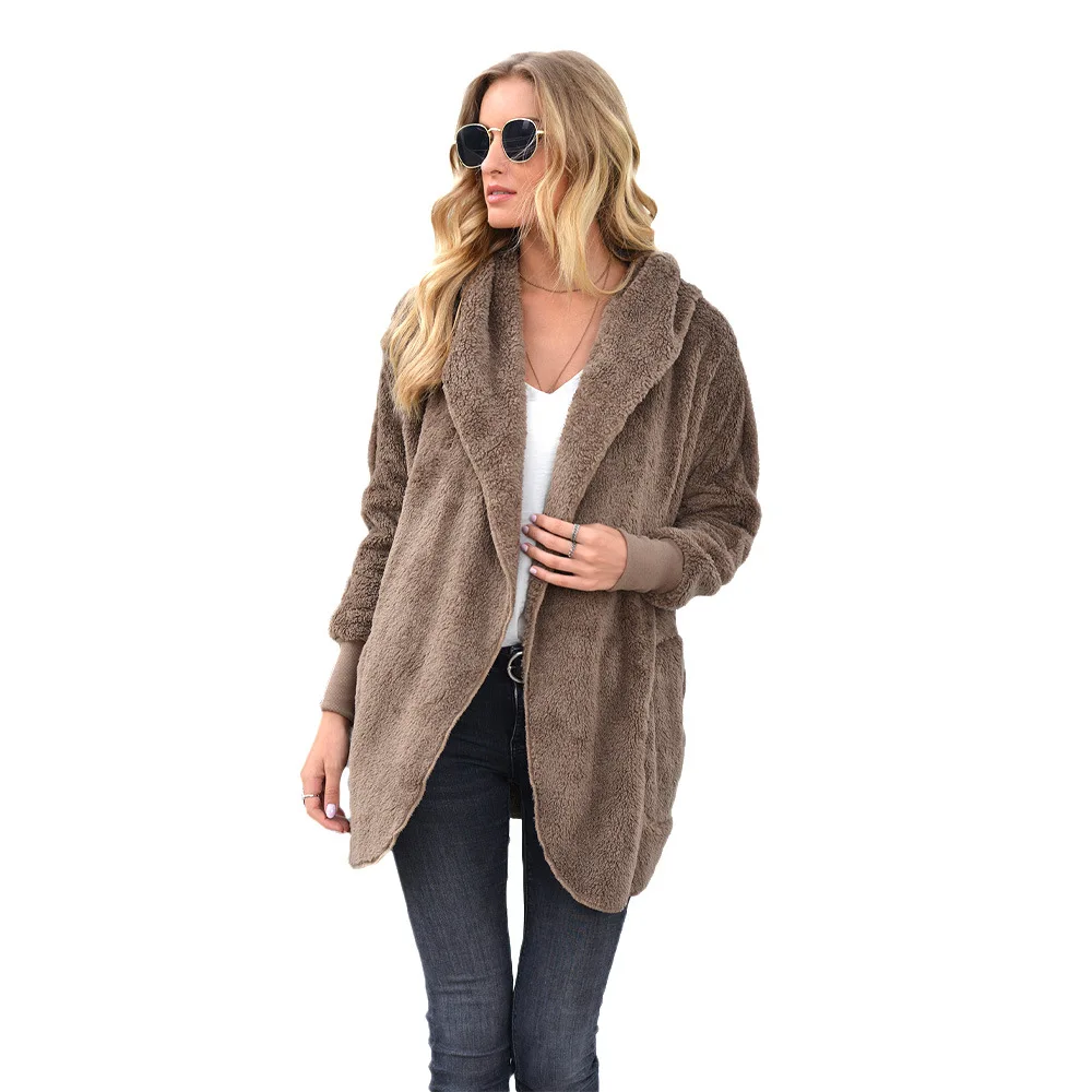 Explosive Women Fashion Winter Plush Mid-length Hooded Jacket Coats for Ladies Korean Clothes 
Explosive Women Fashion Winter Plush Mid-length Hooded Jacket Coats for Ladies Korean Clothes